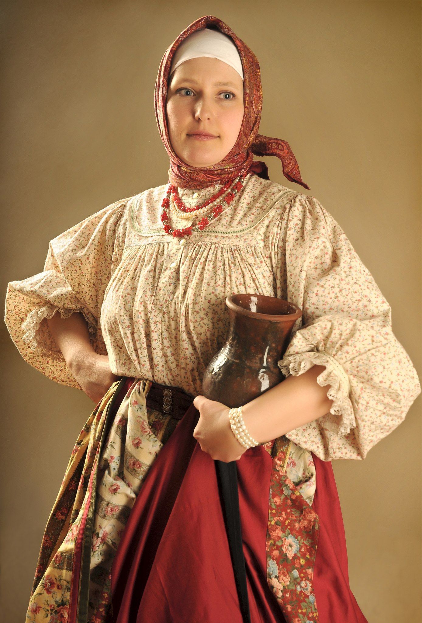 Girls in Slavic costumes in Xian